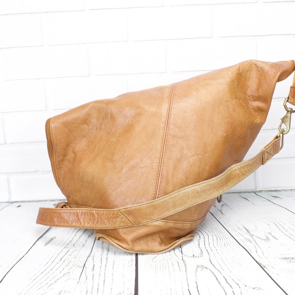 HOBO International Handbags - HOBO INTERNATIONAL Tan Leather Backpack Sling Bag